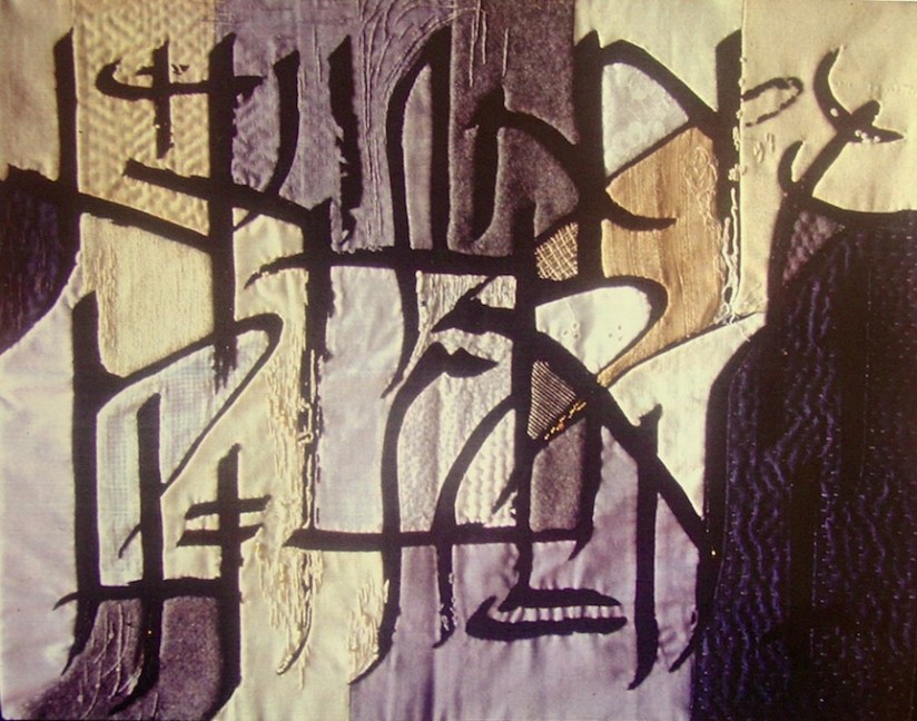 calligraphy-fabric-collage